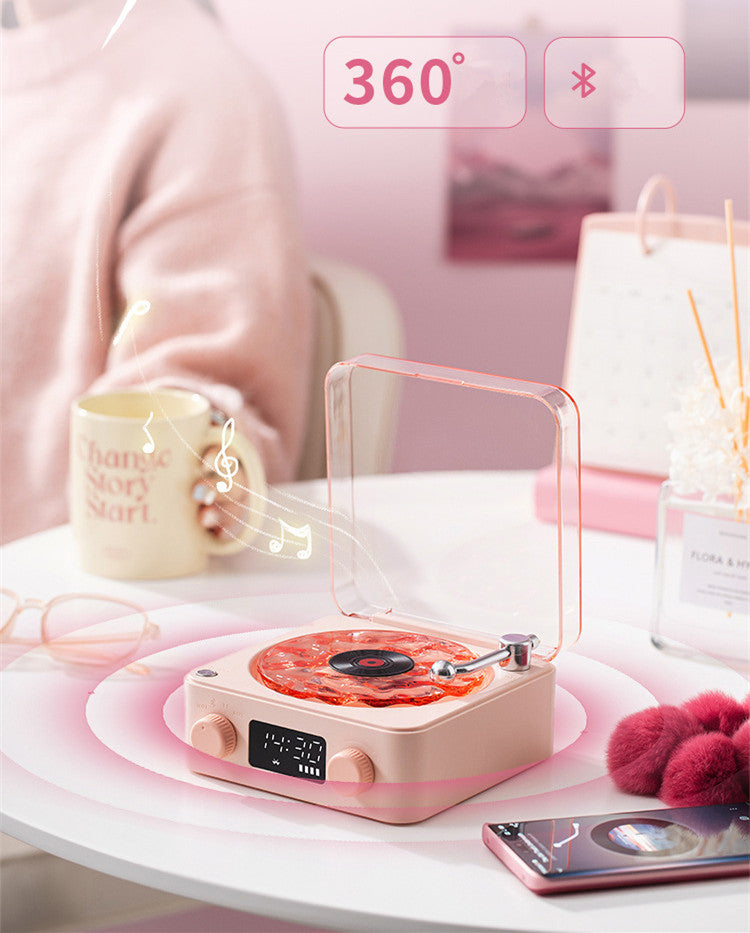Waves Vinyl Player Portable Speaker with White Noise Dynamic RGB Light Retro Vintage Sleep Aid Turntable Speaker Home Theater Waves Vinyl Player Portable Speaker with White Noise Dynamic RGB Light Retro Vintage Sleep Aid Turntable Speaker Home Theater